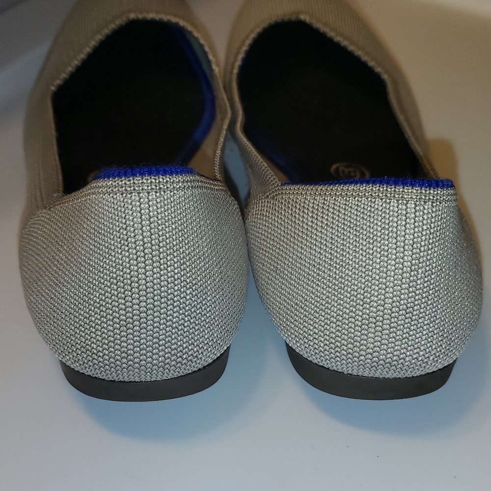 Rothy ’S Point Birdseye Flax Grey Flats Size 9 - image 4